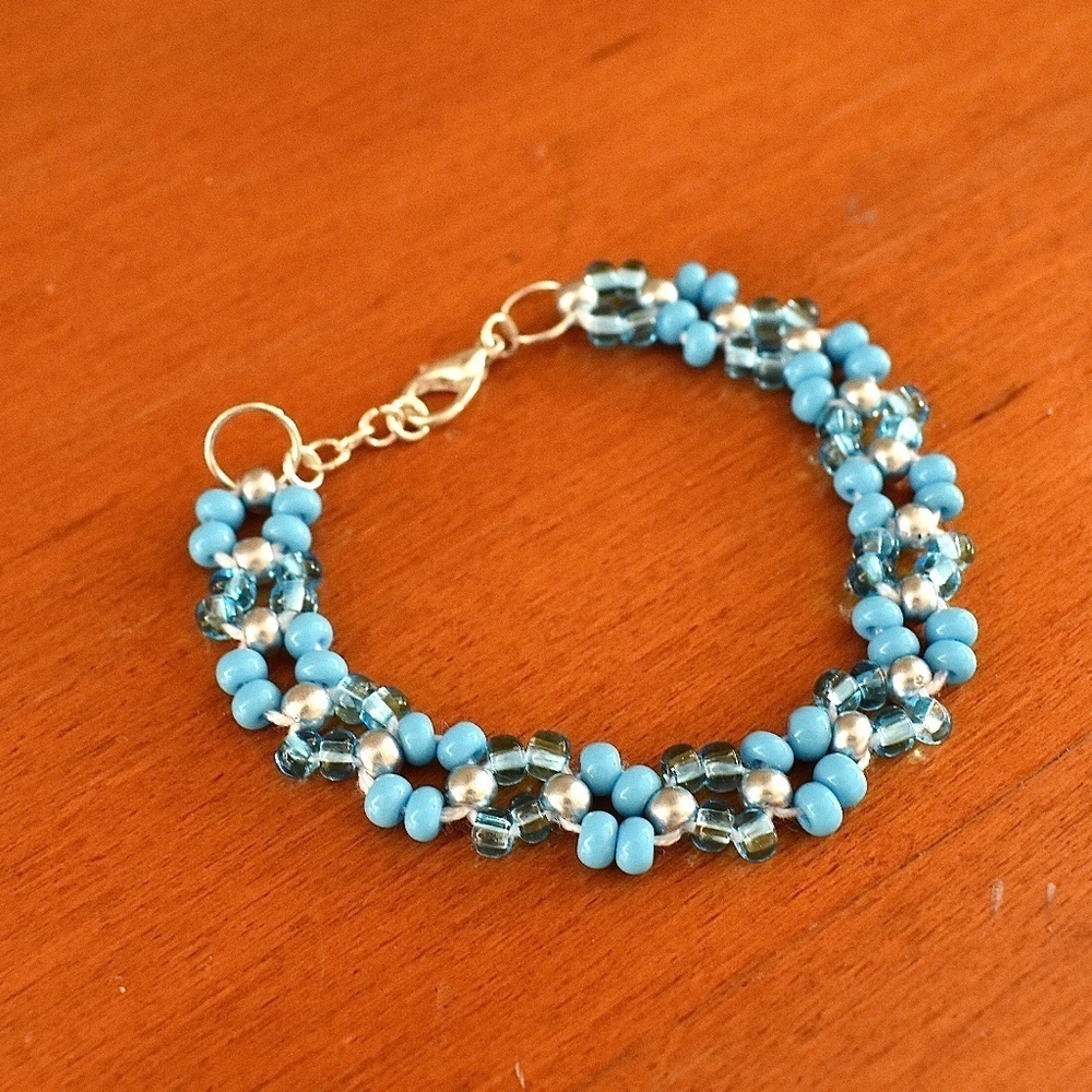 Crystal Aqua Beaded Bracelet‎